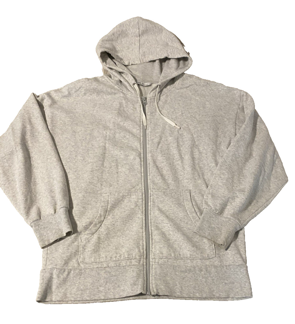 DSG Womens Fleece Sweatshirt Size Medium Oatmeal Athleisure Full Zip Hoodie